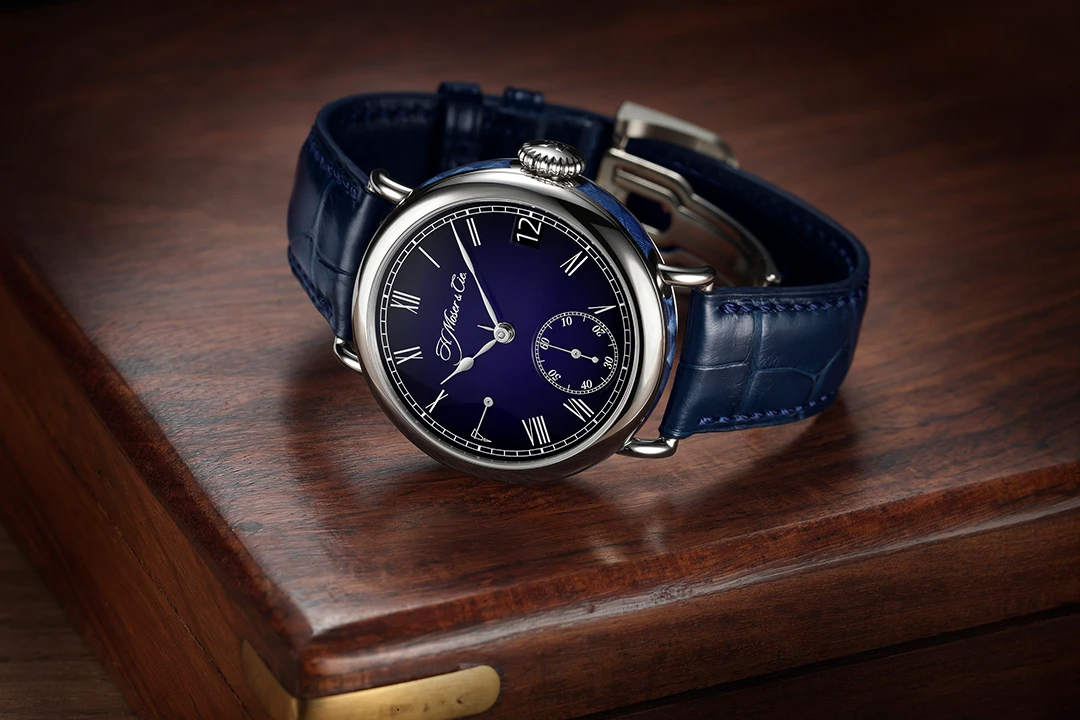 H. Moser & Cie The Heritage Perpetual Calendar Midnight Blue Enamel