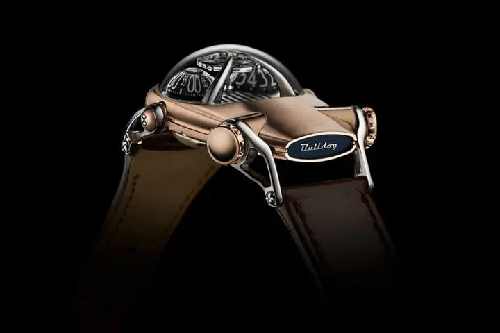 MB&F Horological Machine N°10 ‘Bulldog’  18k red-gold and titanium body with black “eyes”