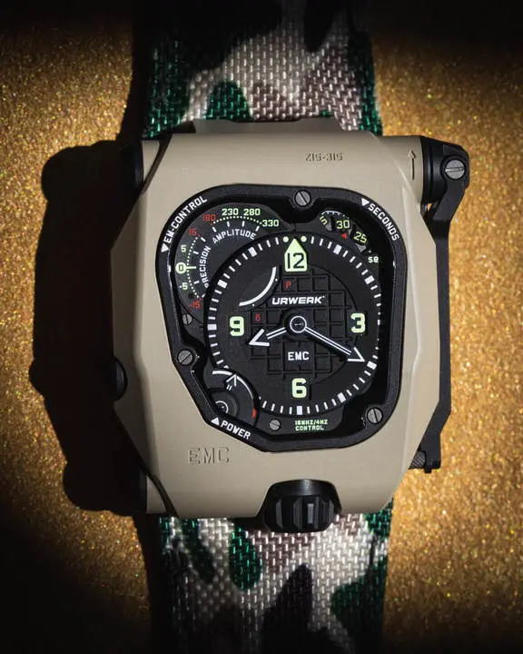 Urwerk EMC Time Hunter in Its Desert Sage