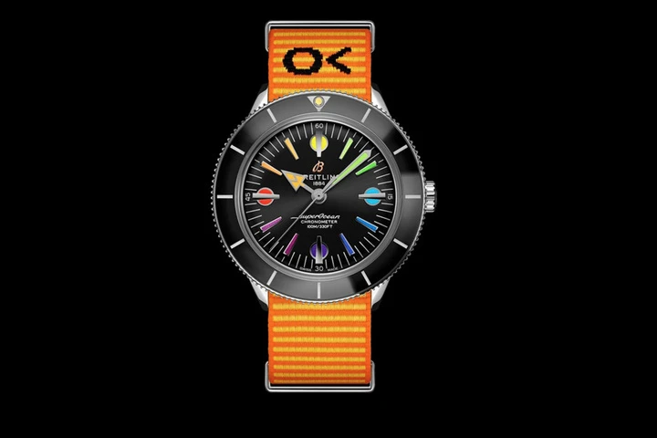  superocean heritage 57 limited edition limited edition with an orange outerknown econyl yarn nato strap