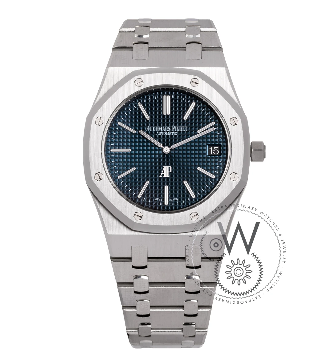 Royal Oak "Jumbo" Extra-Thin Stainless Steel, Blue Dial