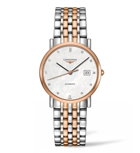 The  Elegant Collection 34mm Stainless Steel/Gold Cap 200 with Diamonds