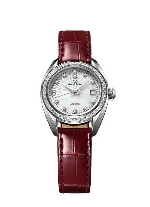  Grand Seiko automatic caliber 9S27 with 42 diamonds on each bezel and 12 into each mother-of-pearl dial. 