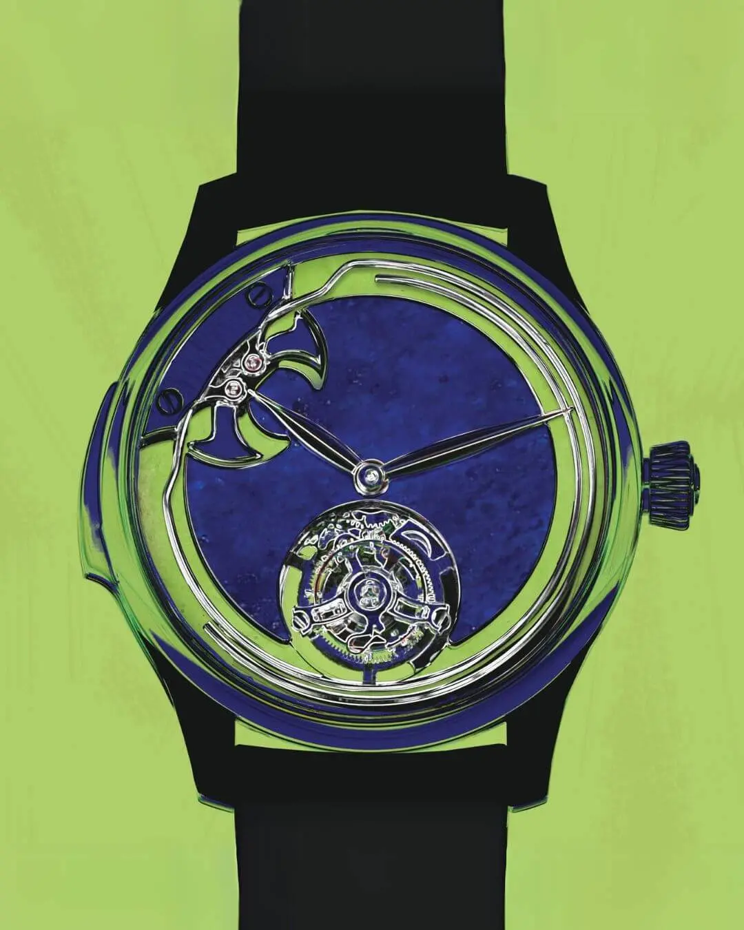HMoser 1904-0408 Endeavour Minute Repeater RG LapizLazuli LemonChrysoprase Pop-Art 1F