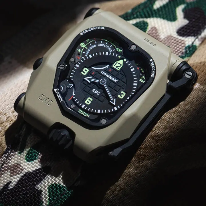 Urwerk EMC Time Hunter in Its Desert Sage