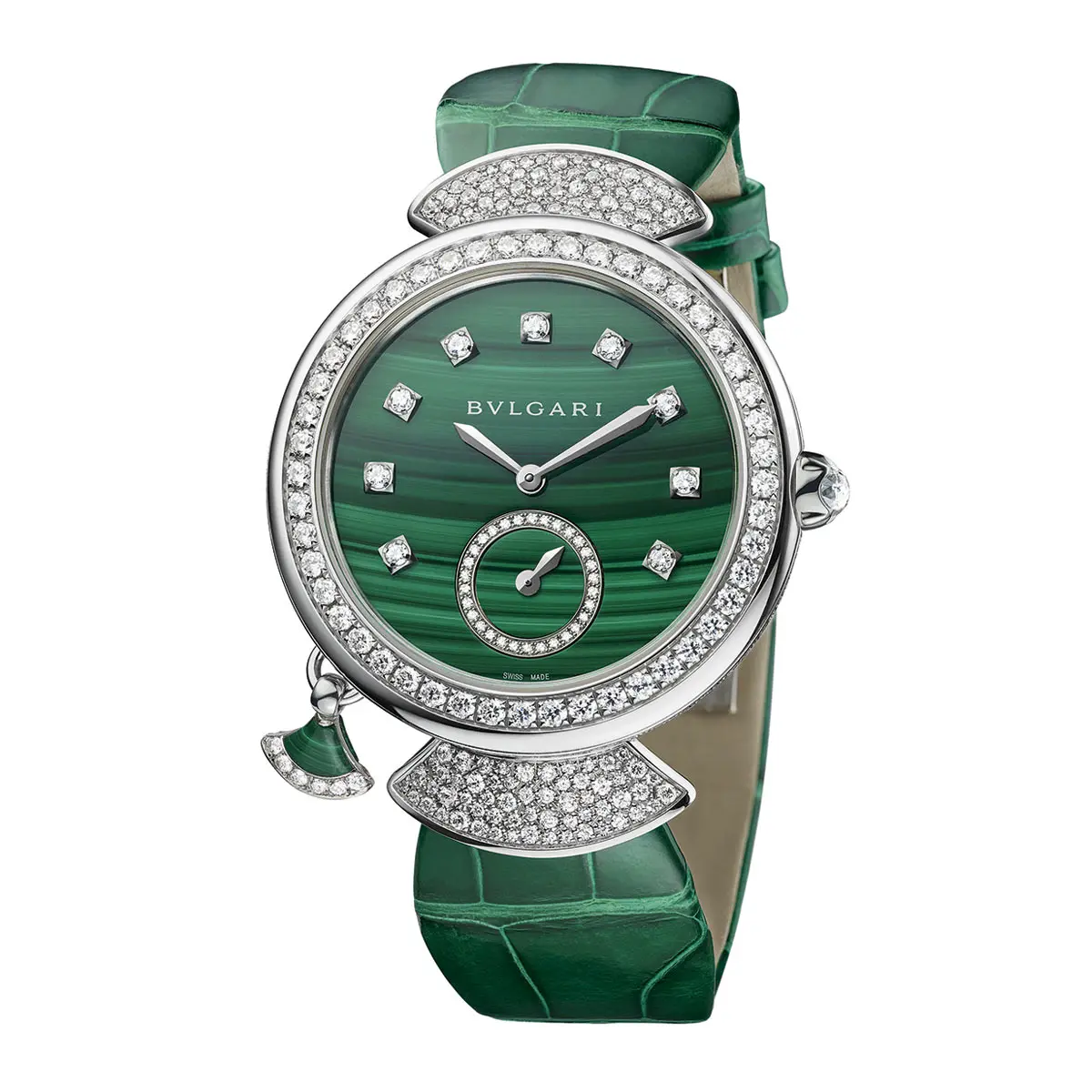 Bvlgari Divas’ Dream diamond pavé and a green malachite dial 