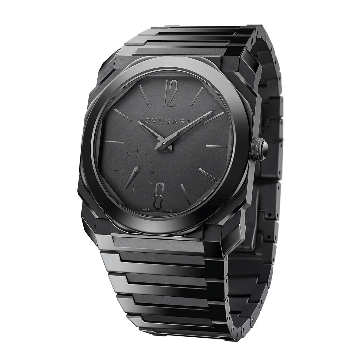 Bvlgari Octo Finissimo Automatic in Black Sandblast-Polished Ceramic