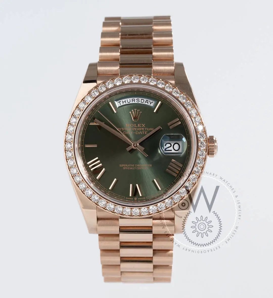 Day-Date 40 Rose Gold Olive Green Dial