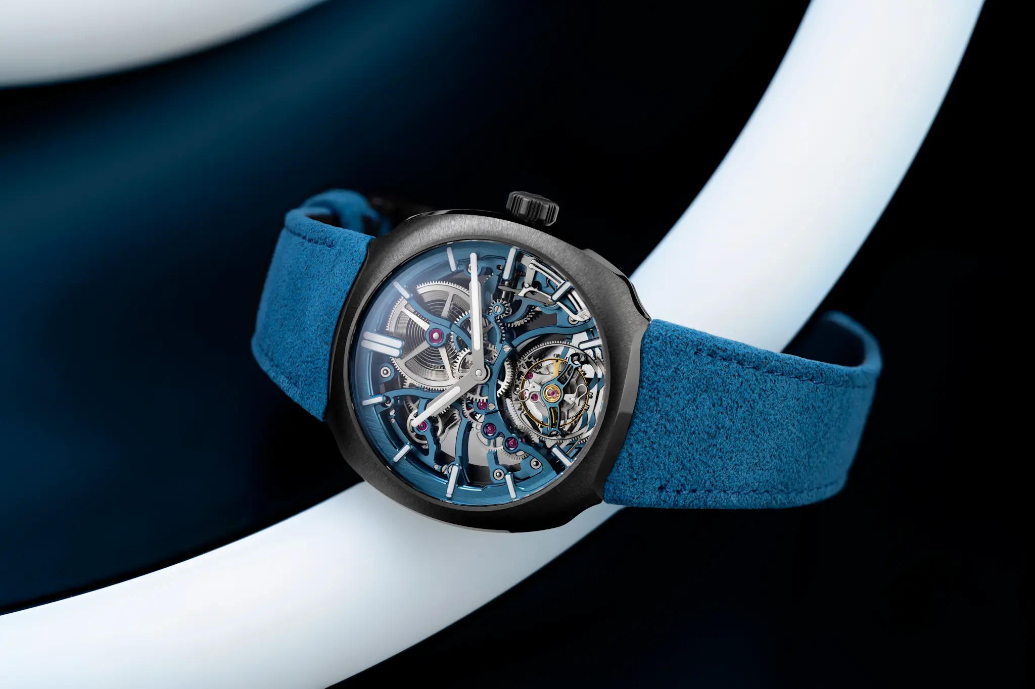 H. Moser & Cie Launch Third Collaborative Timepiece with Alpine Motorsports: The Streamliner Tourbillon Skeleton Ceramic Limited Edition - 3