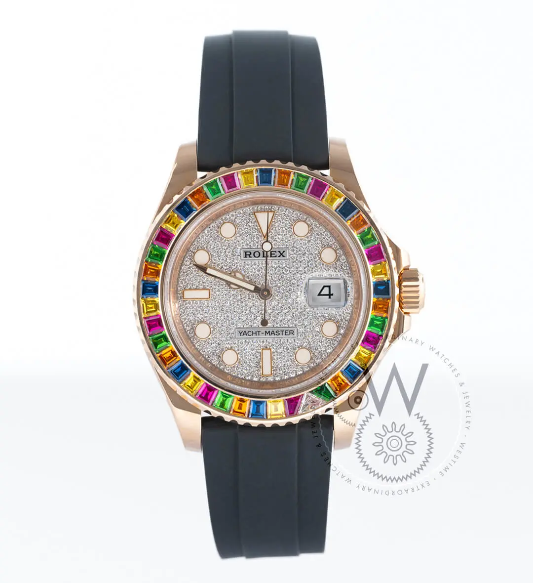 Yacht-Master 40  Everose Gold Case Silver Dial and Rubber Strap