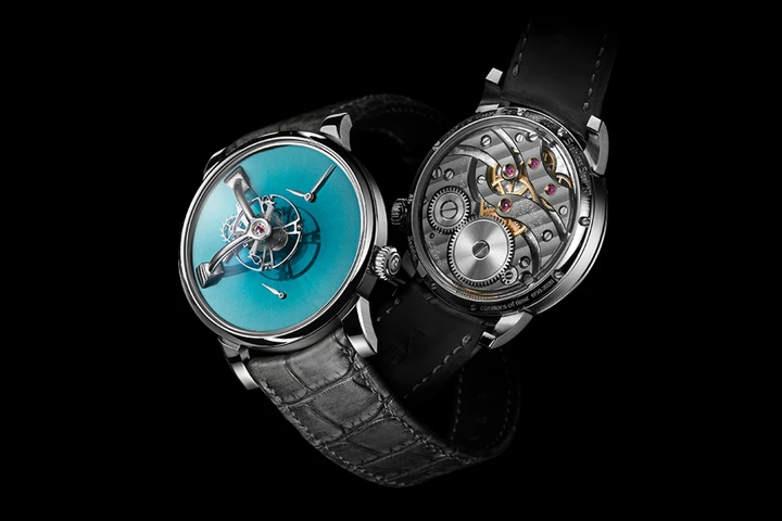 LM101 MB&F × H. Moser  Funky Blue fume dial