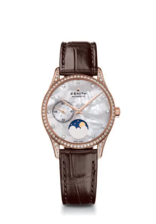 Elite Lady Moonphase 33 mm Mother of Pearl Diamond Dial