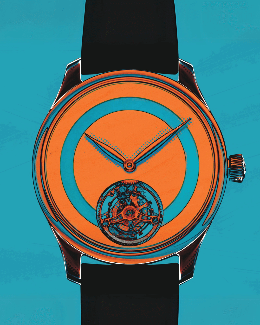 HMoser 1805-1207 Endeavour Tourbillon ST Coral Turquoise Pop-Art C