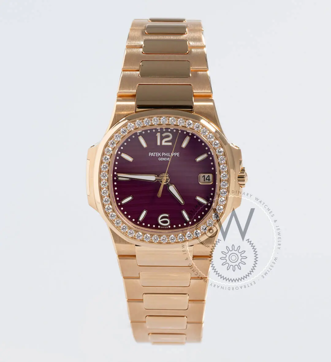 Nautilus 32mm Diamond Bezel Rose Gold