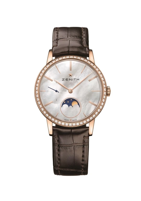Elite Lady Moonphase - 36 mm Rose Gold with Diamond bezel and MOP dial