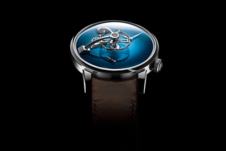 LM101 MB&F × H. Moser  Funky Blue fume dial