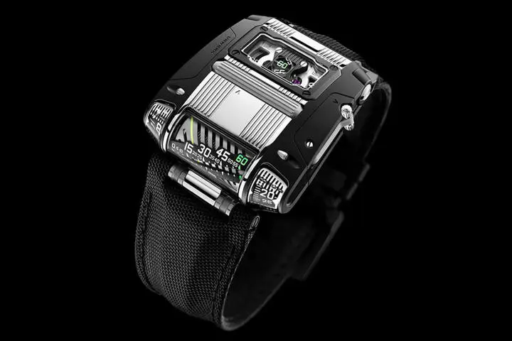 URWERK UR-111C Two-Tone (TT) black PVD and brushed steel