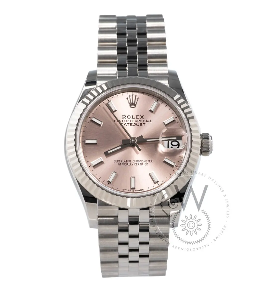 Datejust Pink Dial, Steel & White Gold Bezel