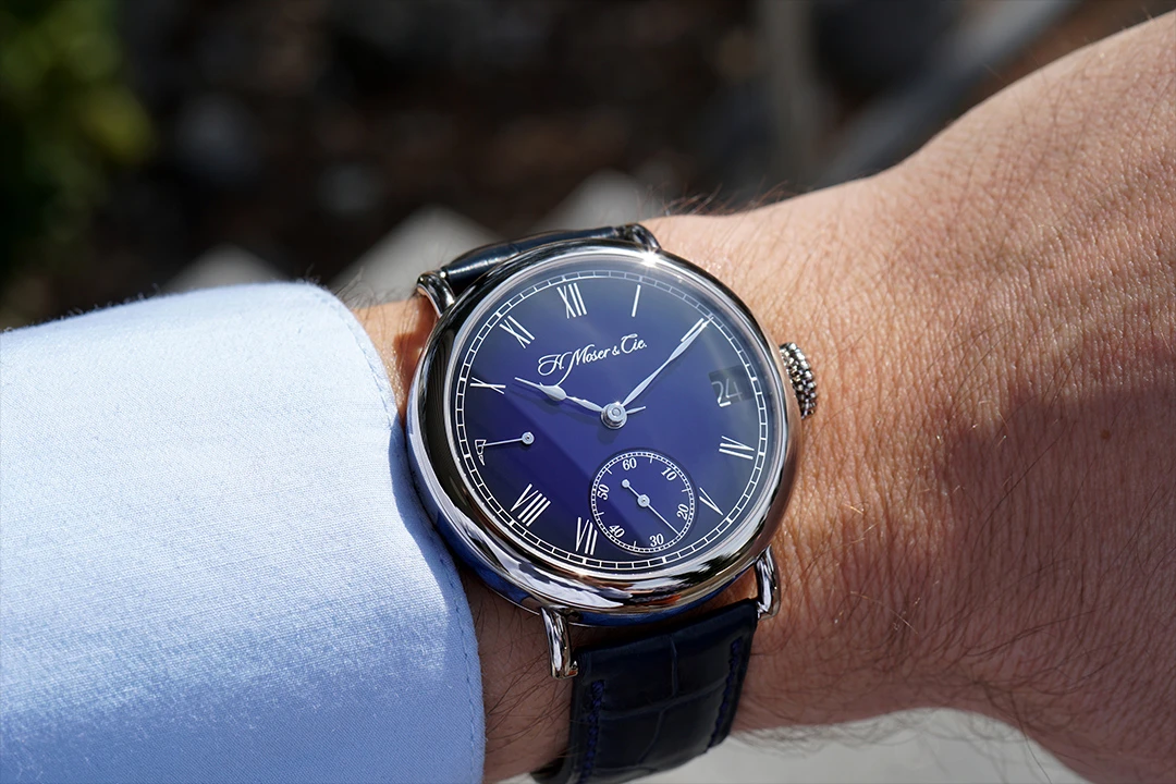 H. Moser & Cie The Heritage Perpetual Calendar Midnight Blue Enamel