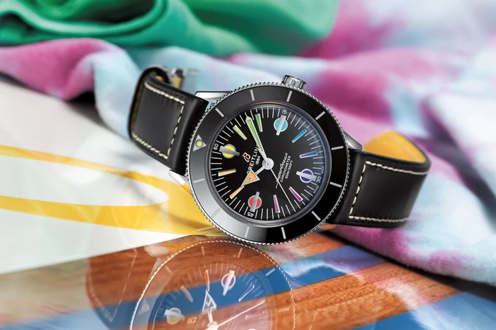 superocean heritage 57 limited edition limited edition with a black vintage inspired leather strap