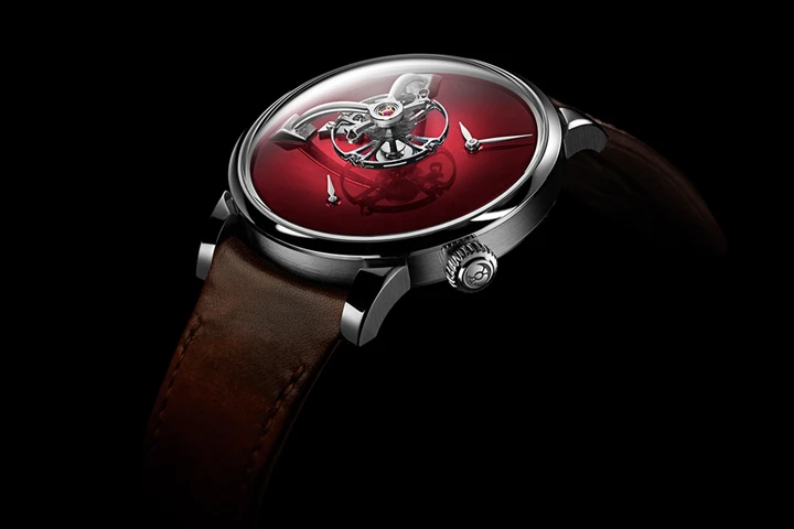 LM101 MB&F × H. Burgundy fumé dial