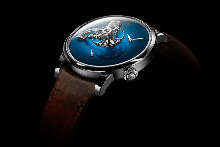 LM101 MB&F × H. Moser  Funky Blue fume dial