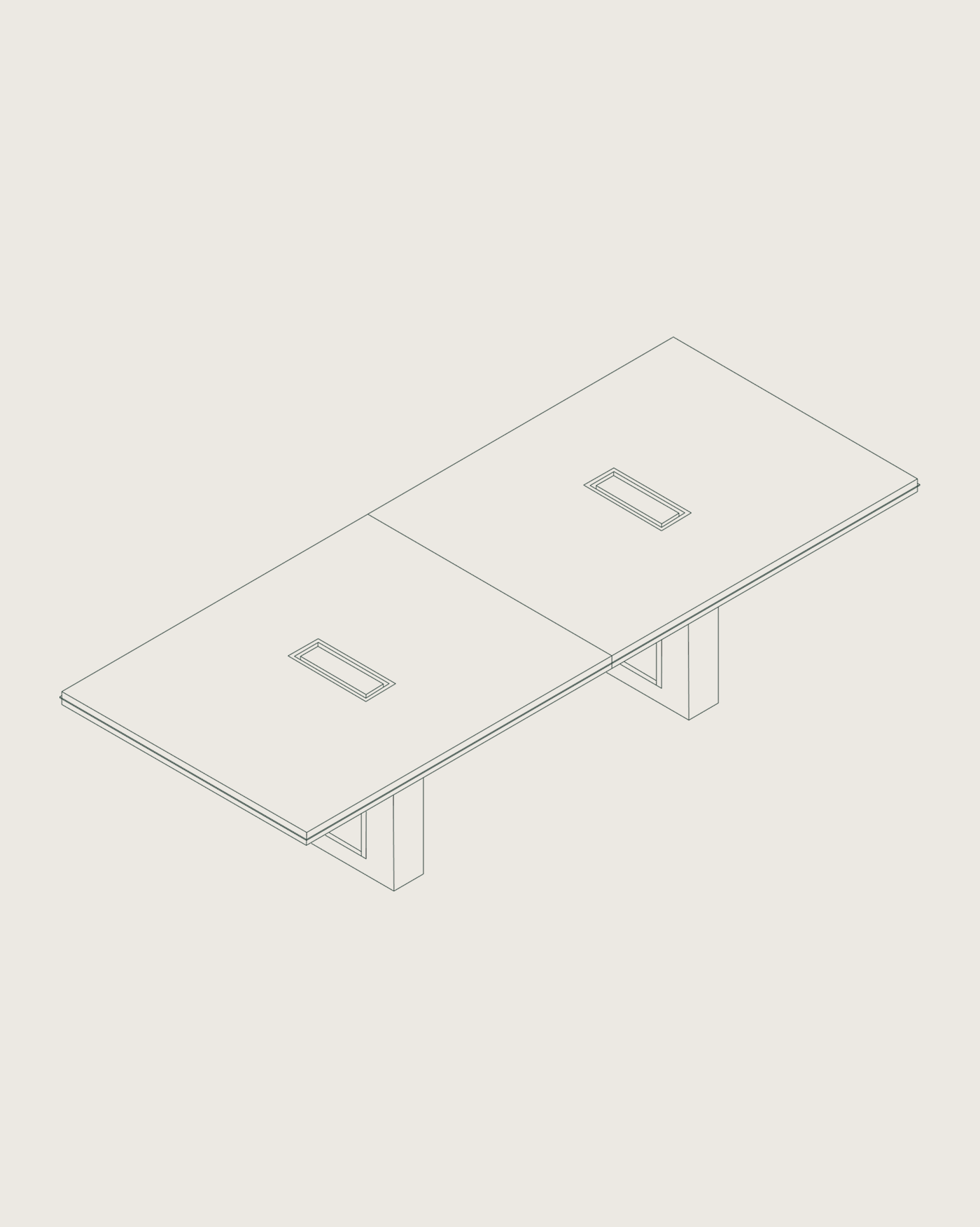 Line drawing of the Highline Fifty Conference Table.