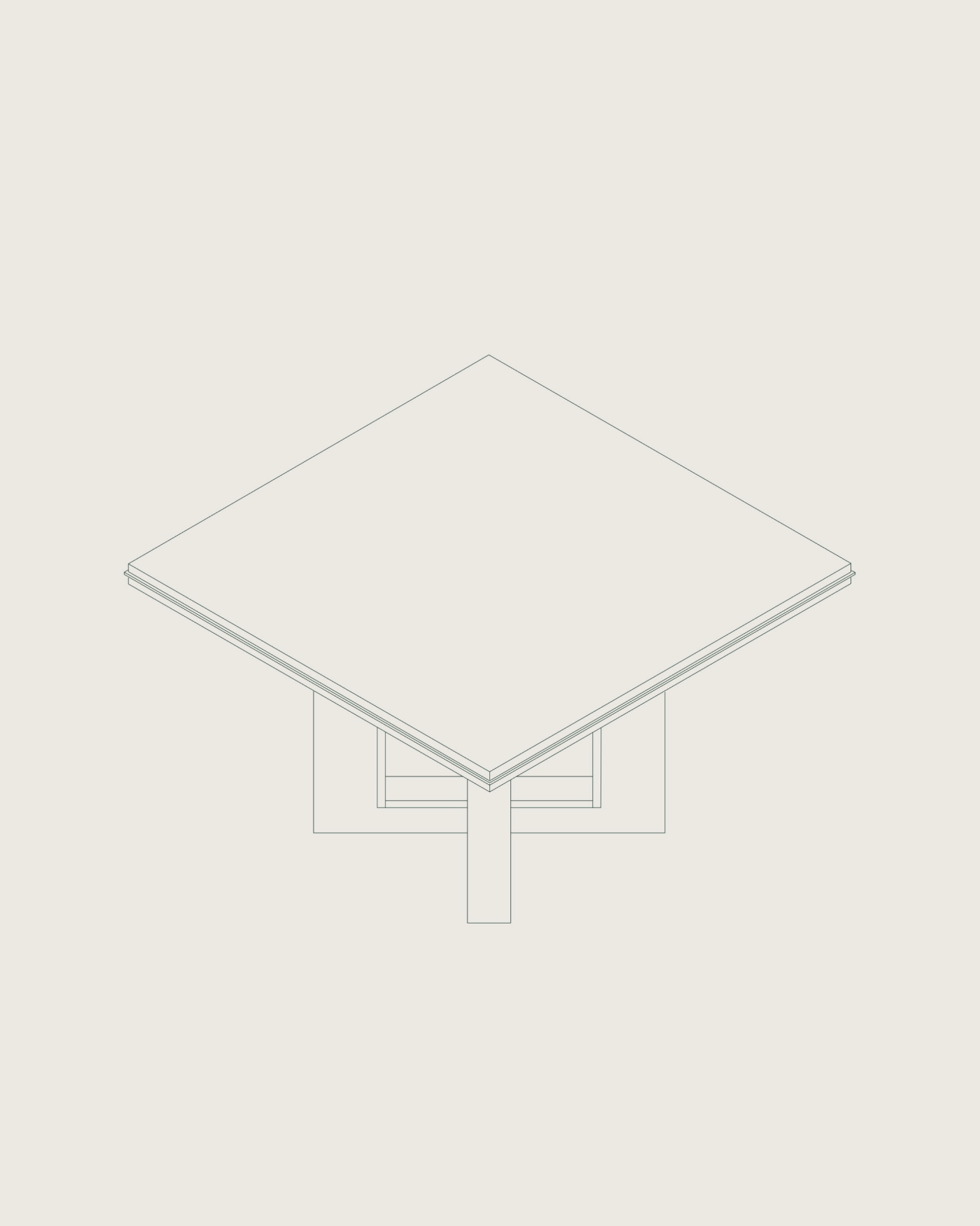 Line drawing of the Highline Fifty Meeting Table.