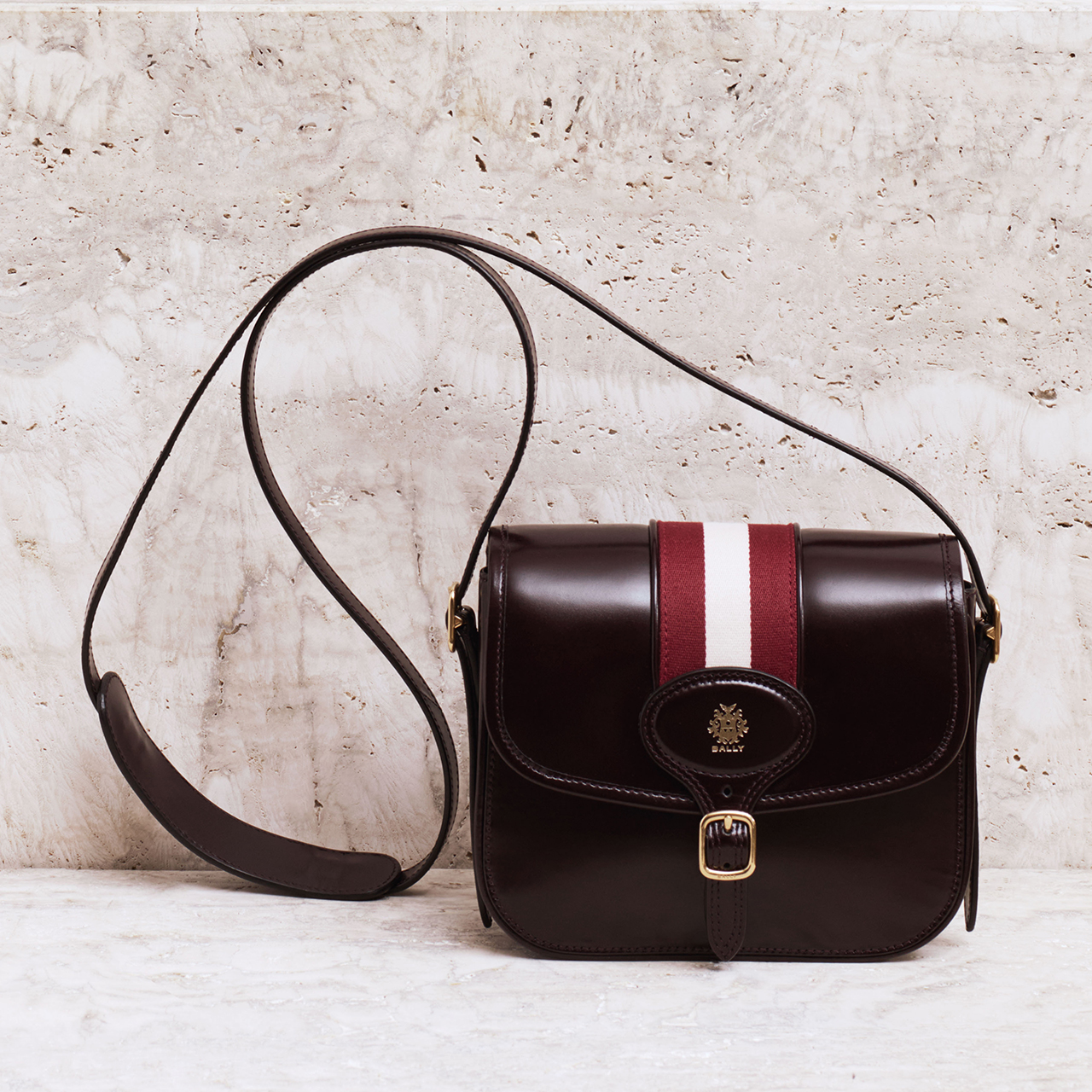 バリー　正方形のバッグ Bally バリー BALLY ショルダーバッグ レザー/キャンバス