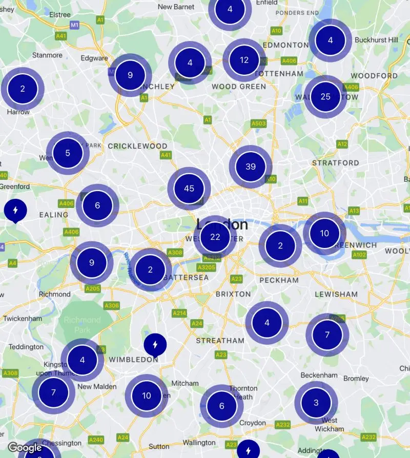 A screenshot taken of the bp pulse live map