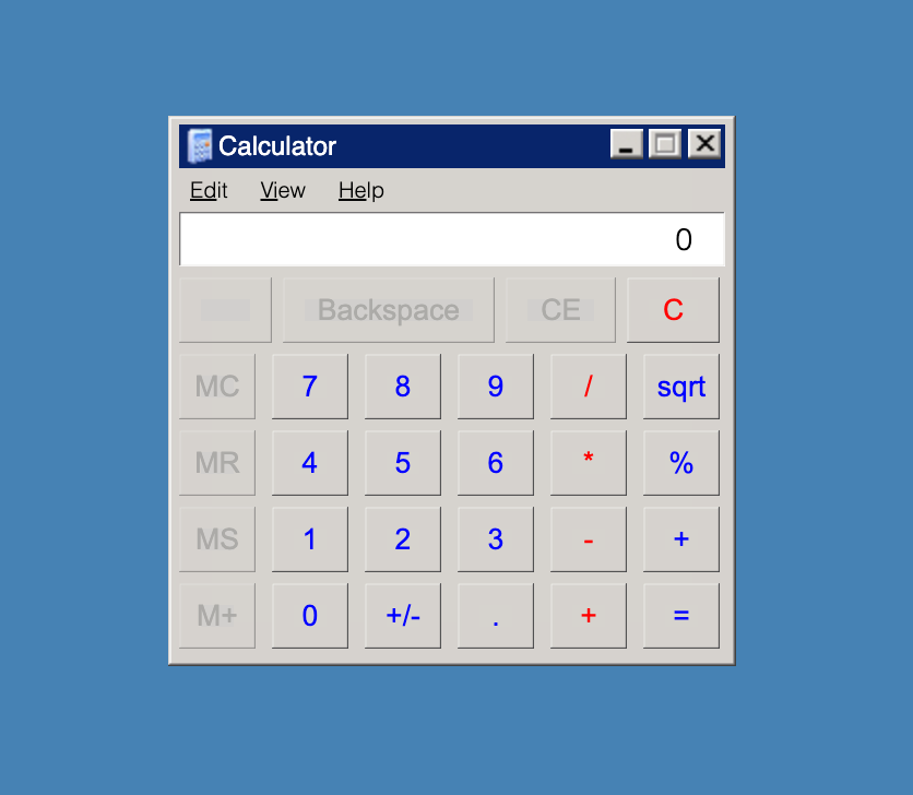 Cover Image for Windows 95 calculator
