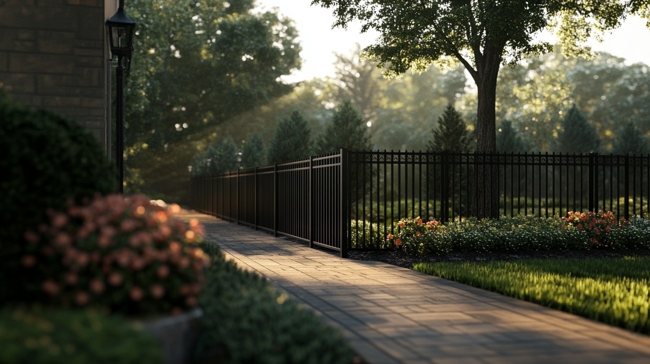 black aluminum fence photo