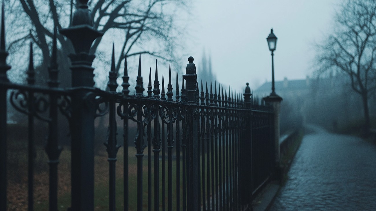 black metal fence photo