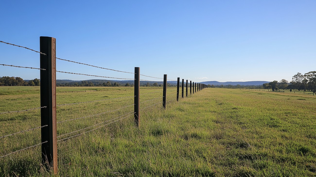 metal fence posts photo