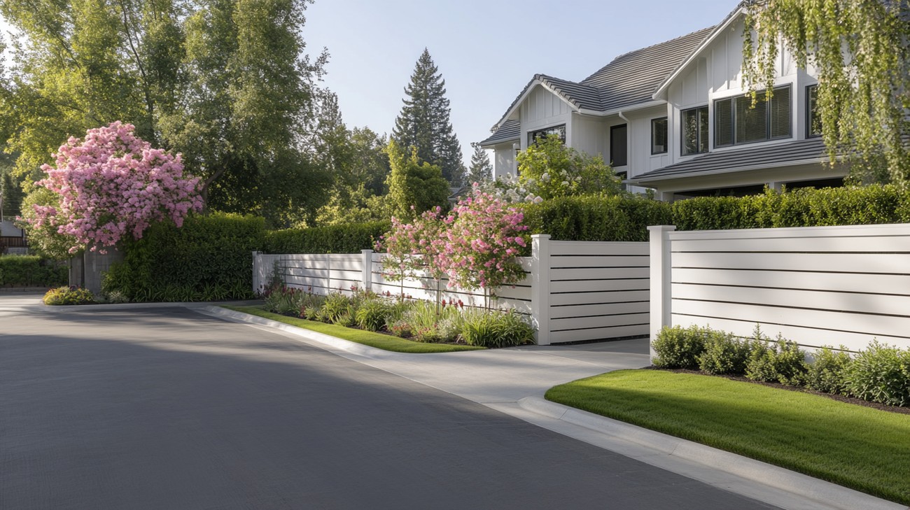 white vinyl fence photo