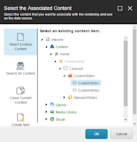 Setting the datasource of a carousel slide
