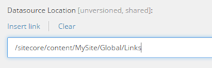 Sitecore rendering datasource location property