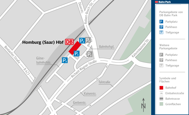 DB BahnPark Karte Homburg