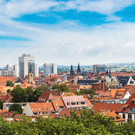 Skyline der Stadt Erfurt