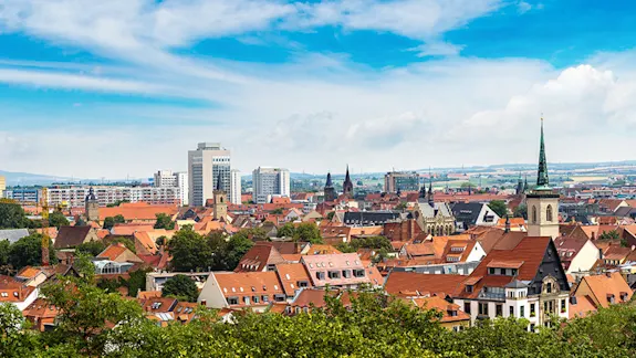 Skyline der Stadt Erfurt