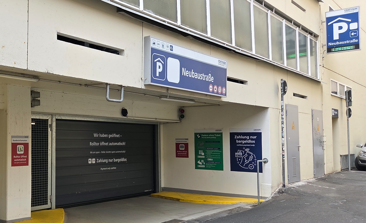 Parkhaus Neubaustraße in Würzburg Einfahrt