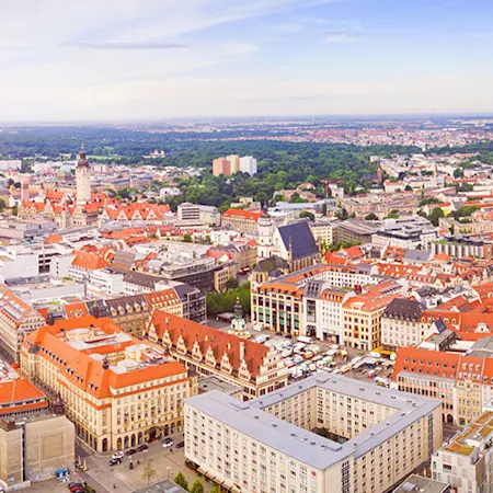 Skyline der Stadt Leipzig