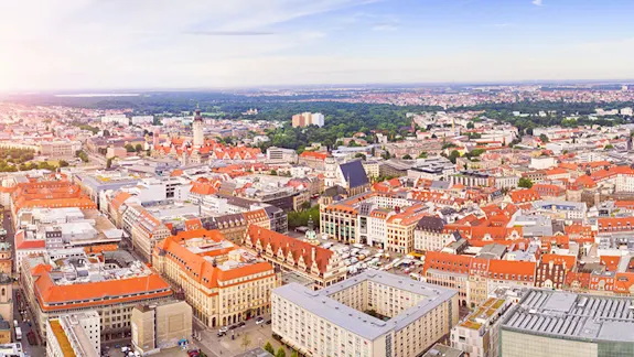 Skyline der Stadt Leipzig