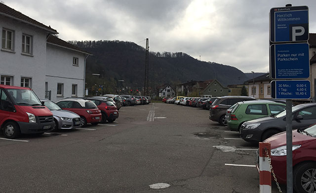 Parkplatz Bahnhof in Geislingen an der Steige
