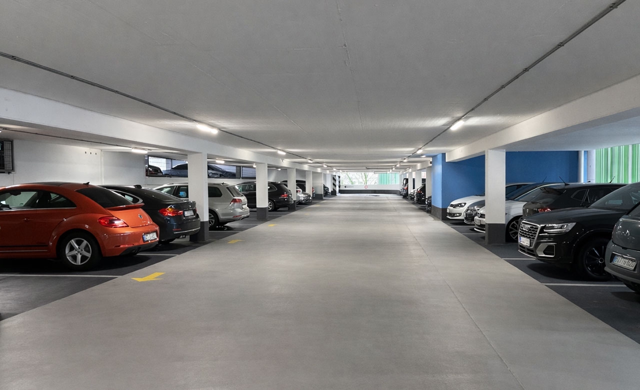 Parkhaus Innenansicht Ankergärten in Bielefeld