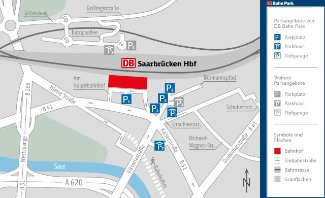 DB BahnPark Karte Saarbrücken