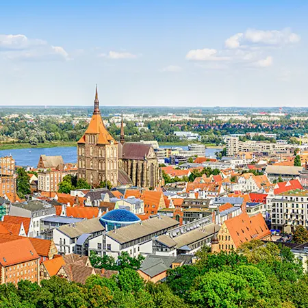 Skyline der Stadt Rostock