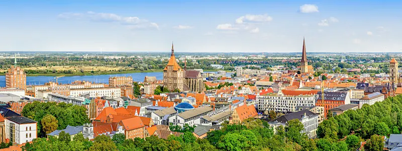 Skyline der Stadt Rostock