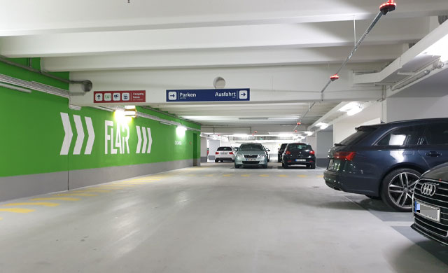 Innenansicht Tiefgarage Flair in Fürth