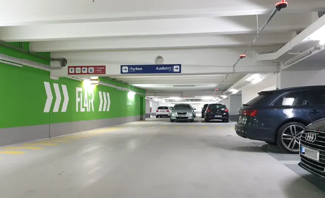Innenansicht Tiefgarage Flair in Fürth